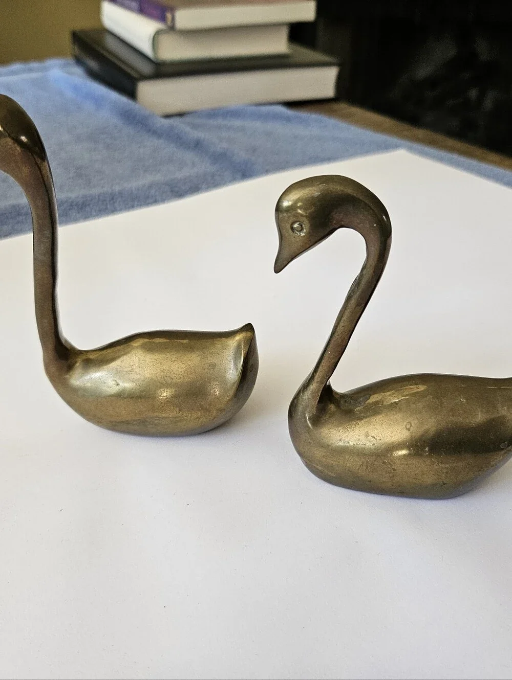Price Brass Decorative Swan Figurine Pair - Picture 4 of 13
